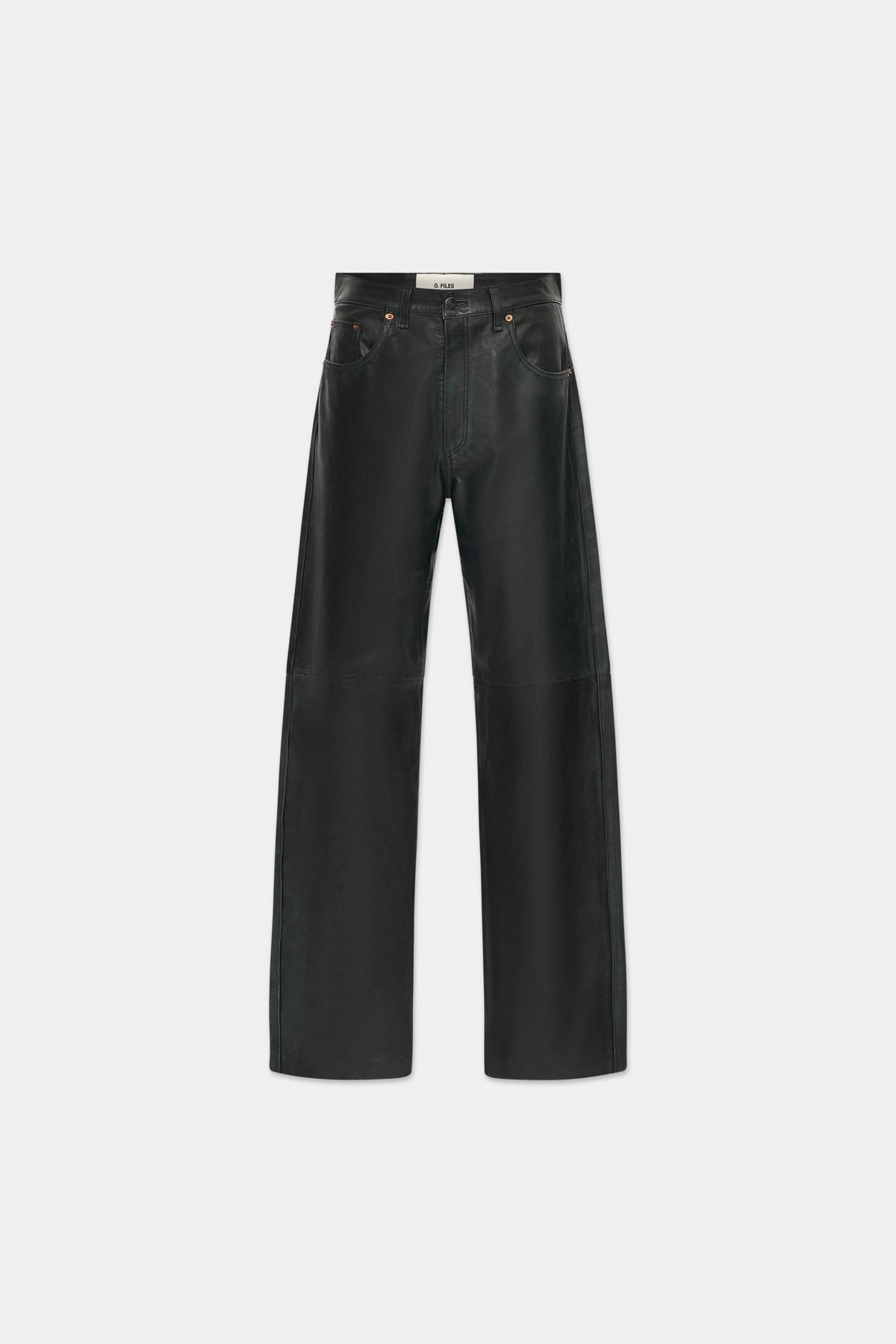 LEATHER DENIM JEANS in black