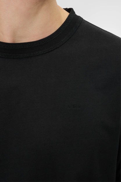 RETRO COVERSTITCH T-SHIRT in faded black