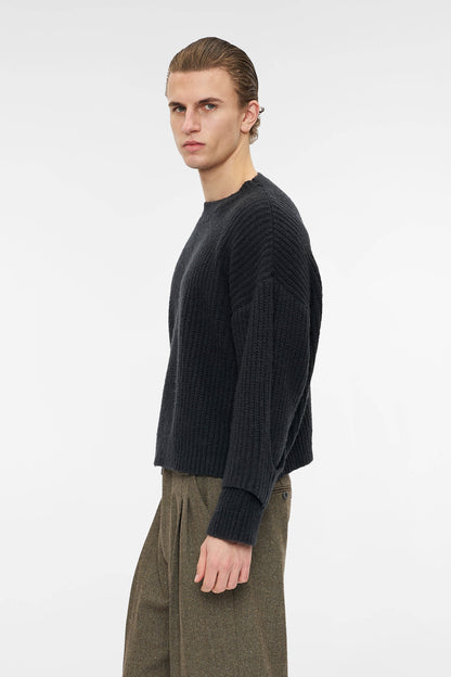 INTERLACED SWEATER in faded black