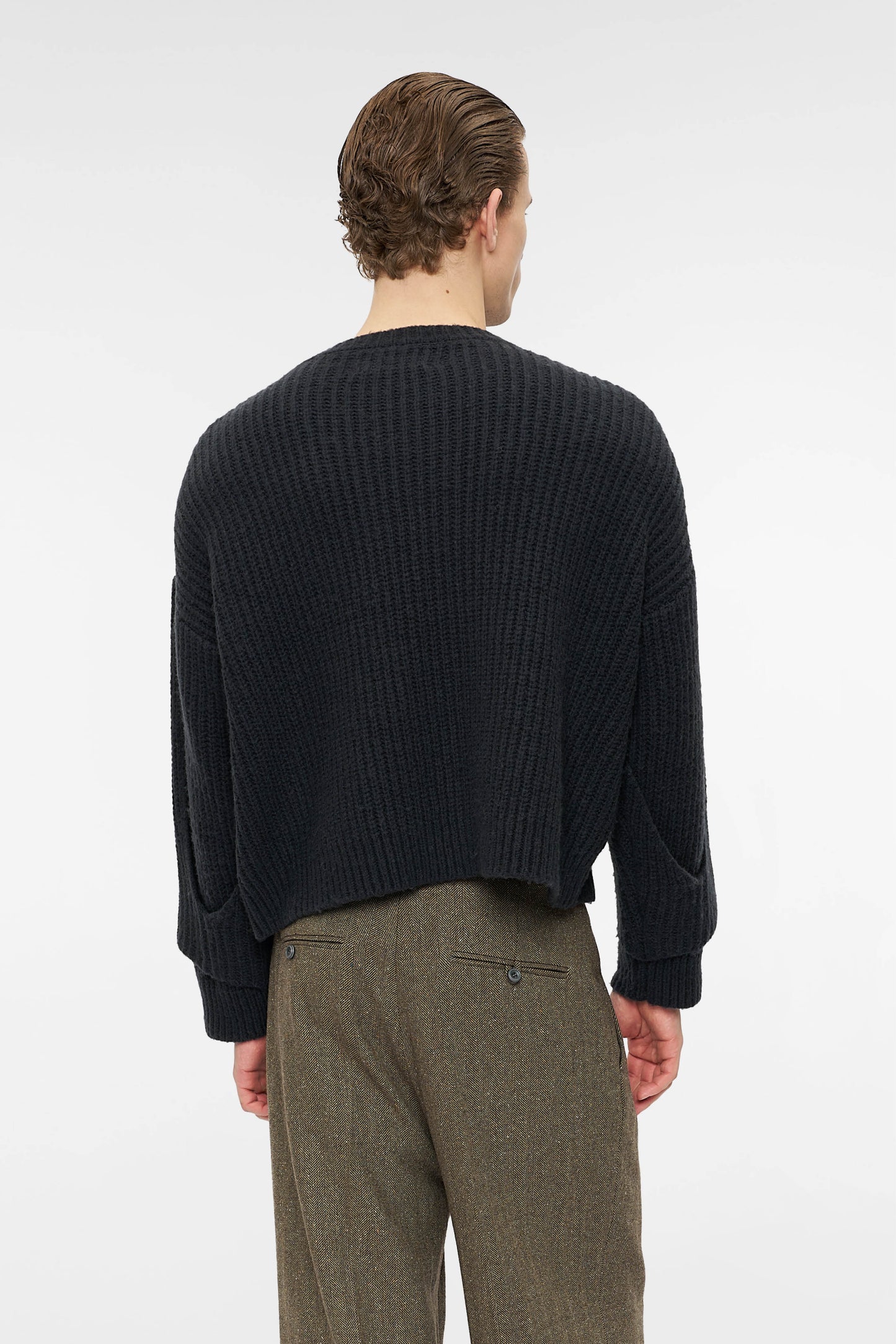 INTERLACED SWEATER in faded black
