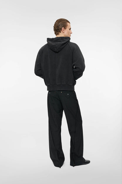 RAGLAN ZIP HOODIE in vintage black