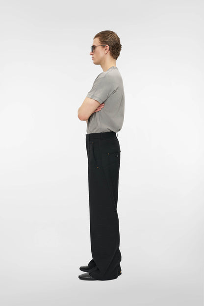 MONO ORIGAMI WOOL TROUSERS in black mélange