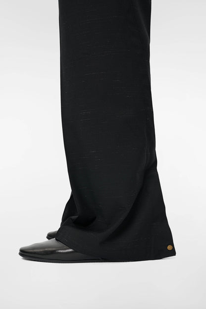 MONO ORIGAMI WOOL TROUSERS in black mélange