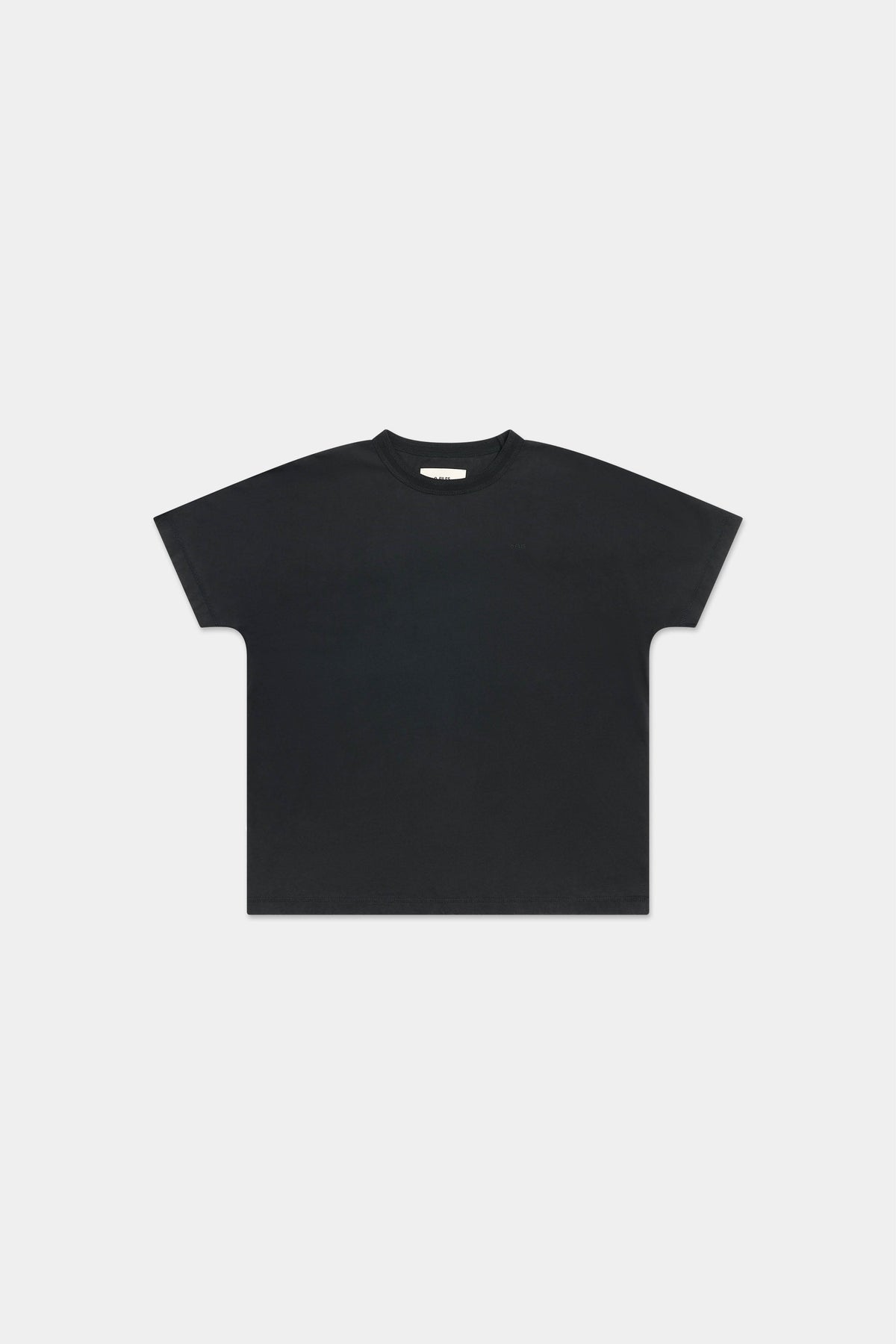 RETRO COVERSTITCH T-SHIRT in faded black