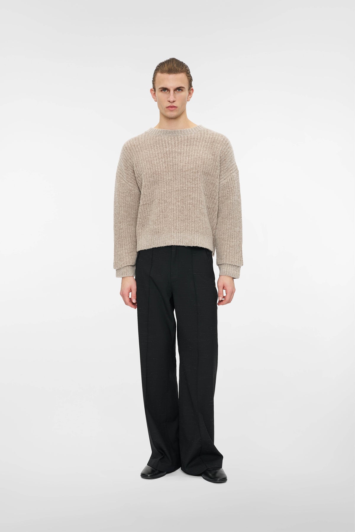 INTERLACED SWEATER in oatmeal