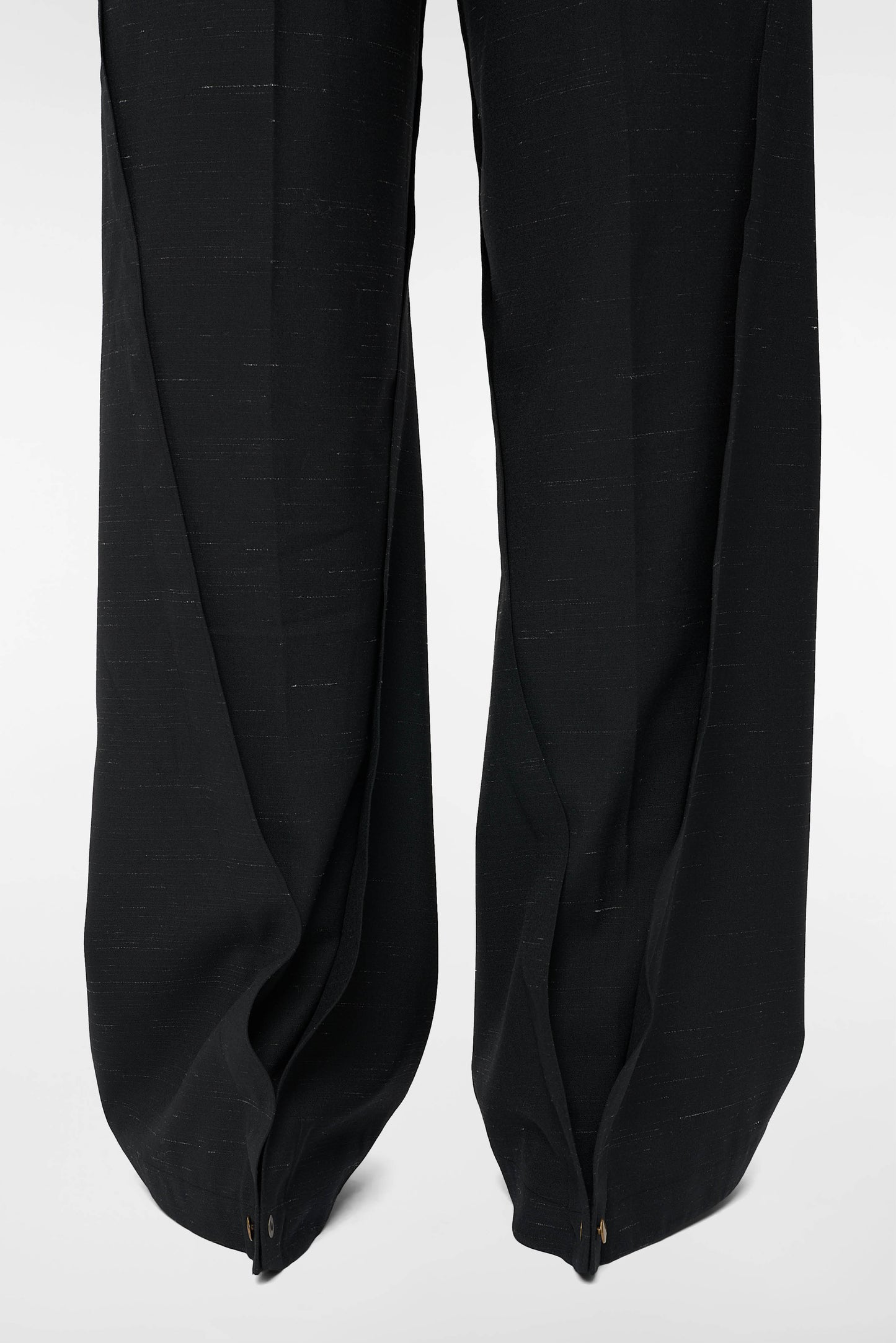 MONO ORIGAMI WOOL TROUSERS in black mélange