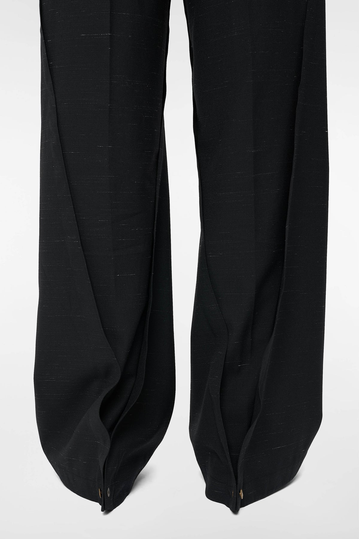 MONO ORIGAMI WOOL TROUSERS in black mélange