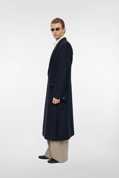 MONO ORIGAMI DOUBLE BREASTED COAT in midnight