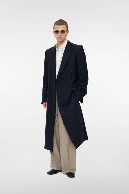 MONO ORIGAMI DOUBLE BREASTED COAT in midnight