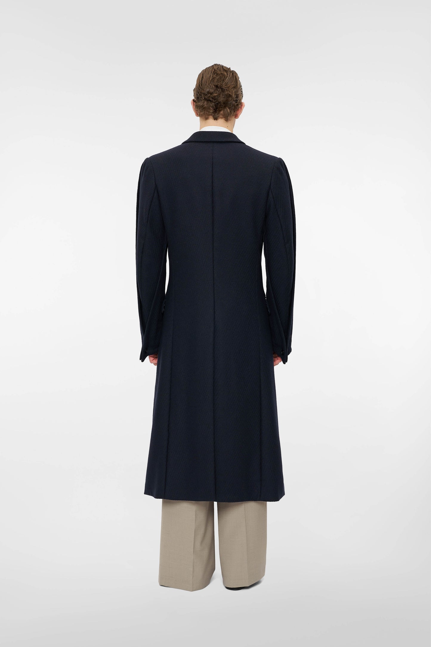 MONO ORIGAMI DOUBLE BREASTED COAT in midnight