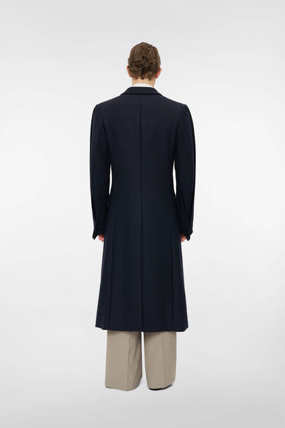 MONO ORIGAMI DOUBLE BREASTED COAT in midnight