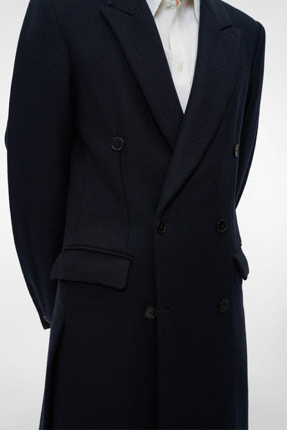 MONO ORIGAMI DOUBLE BREASTED COAT in midnight