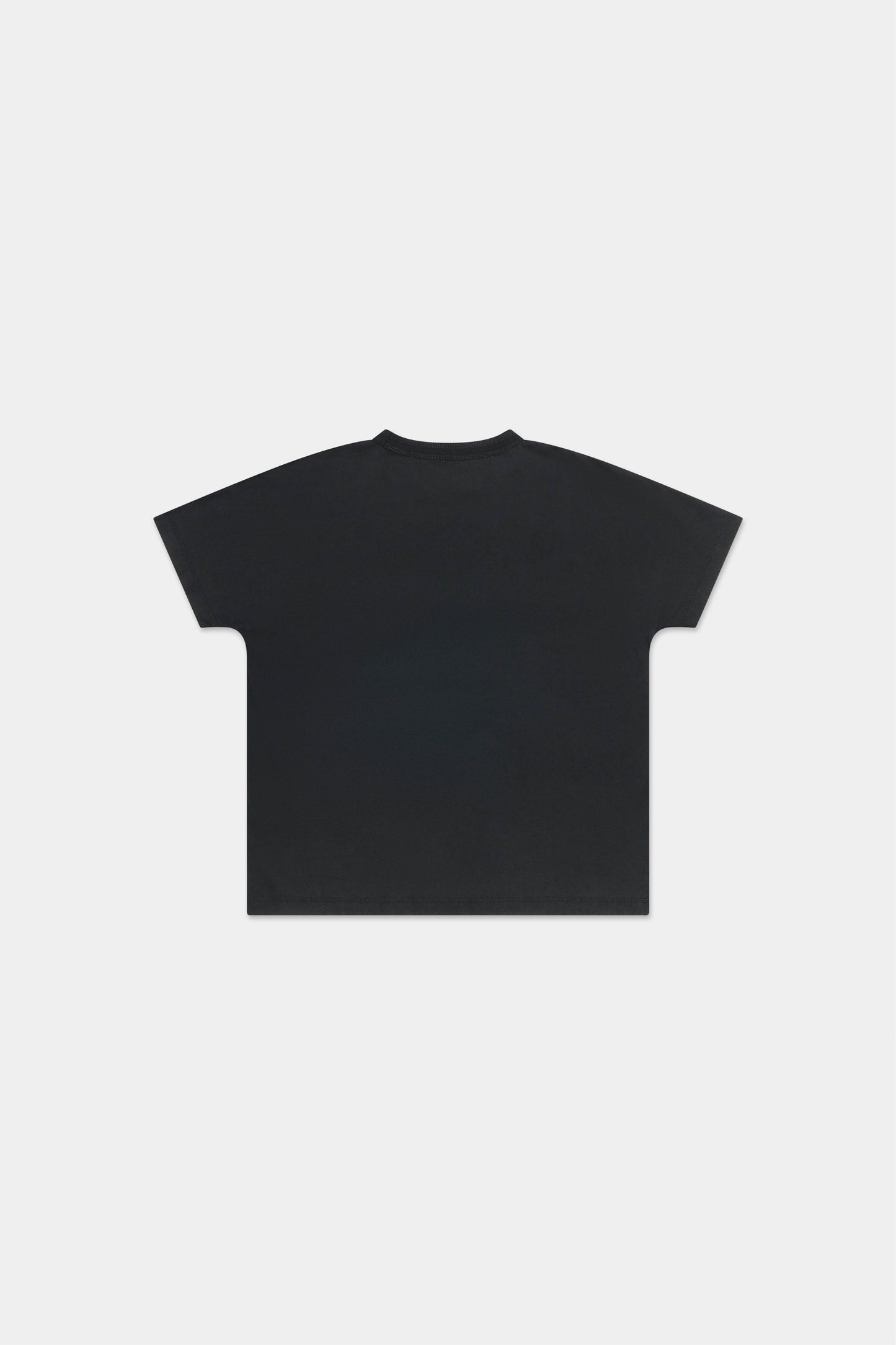 RETRO COVERSTITCH T-SHIRT in faded black