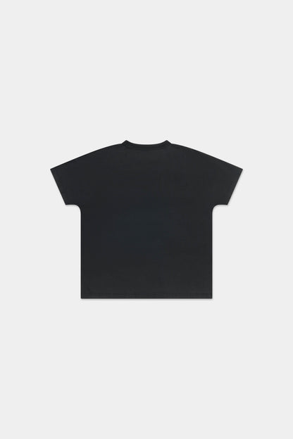 RETRO COVERSTITCH T-SHIRT in faded black