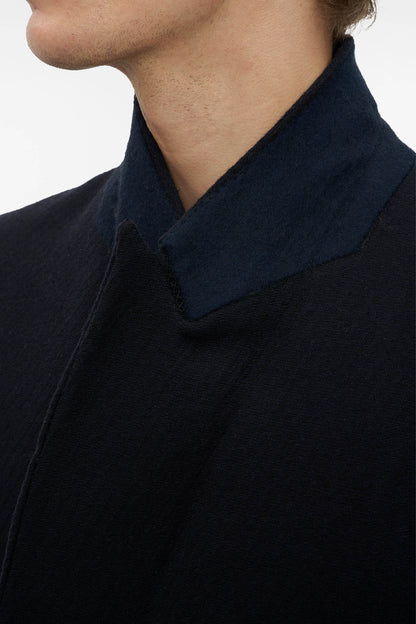 MONO ORIGAMI DOUBLE BREASTED COAT in midnight