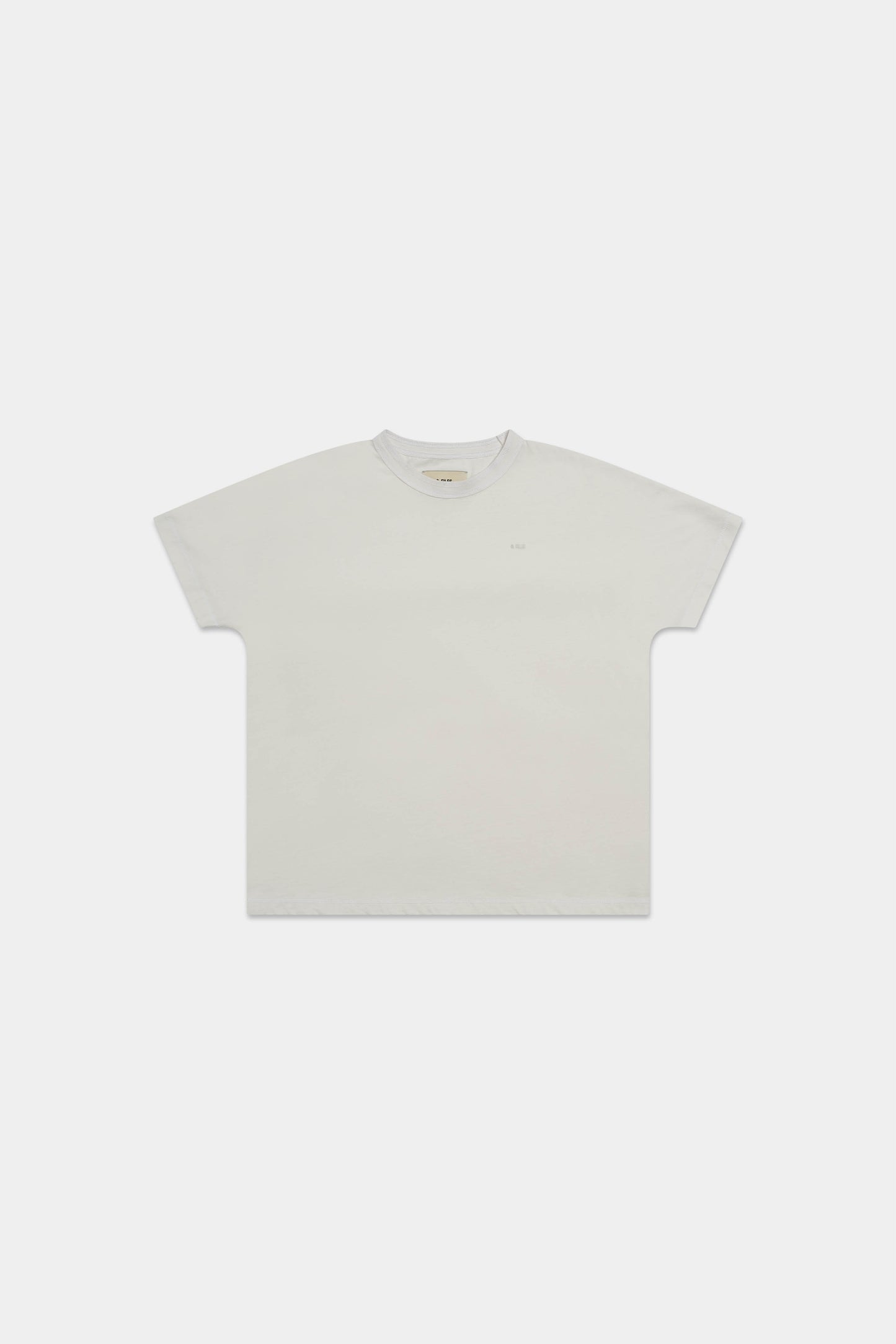 RETRO COVERSTITCH T-SHIRT in oatmeal white