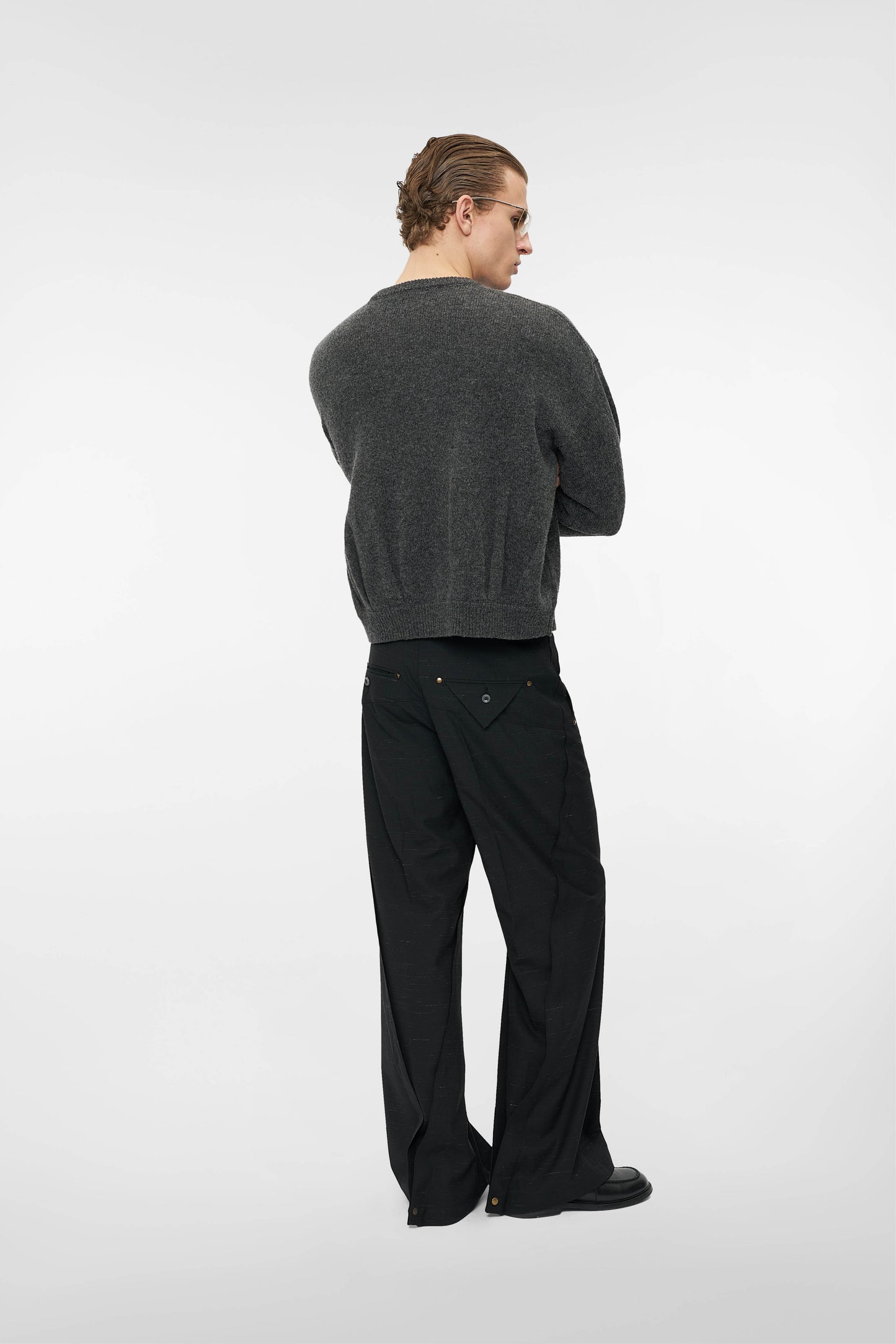 DRAPE KNIT in charcoal mélange