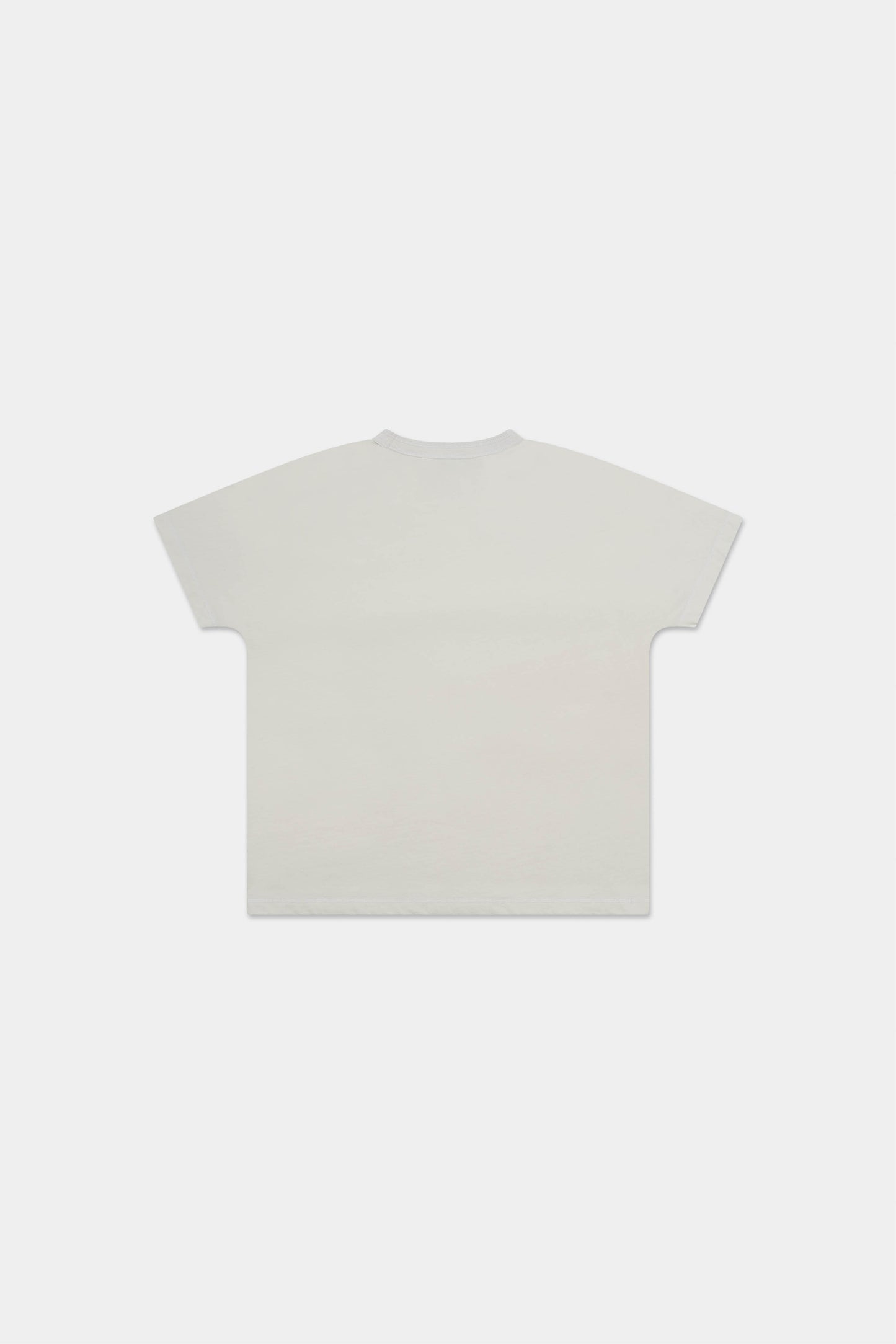 RETRO COVERSTITCH T-SHIRT in oatmeal white
