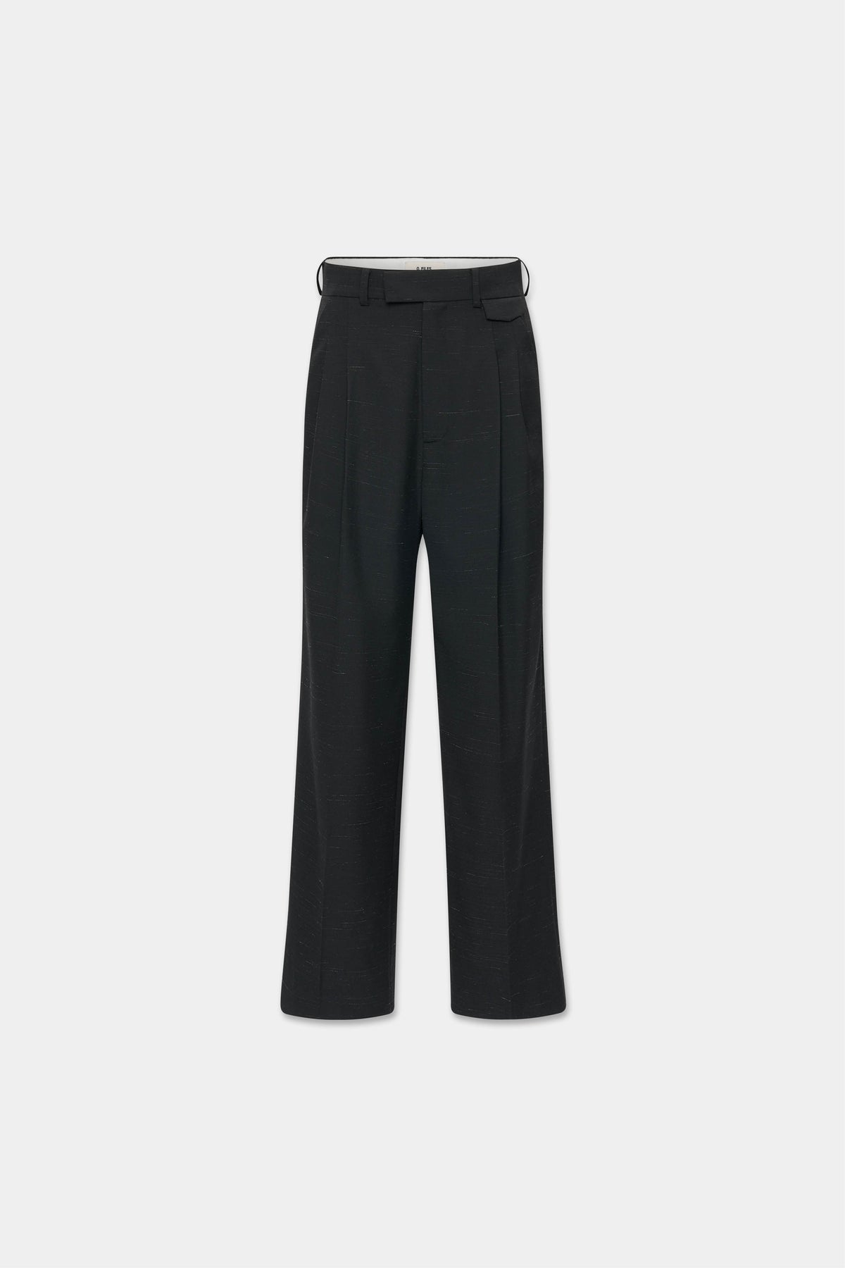 DOUBLE PLEATED TROUSERS in black mélange