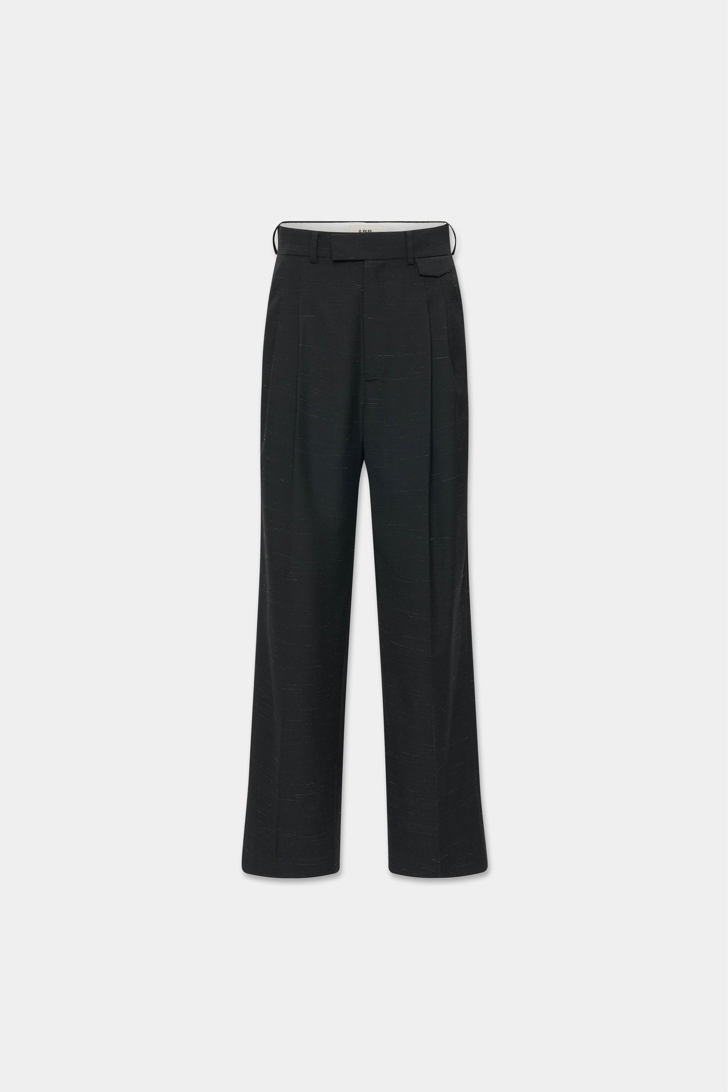 DOUBLE PLEATED TROUSERS in black mélange