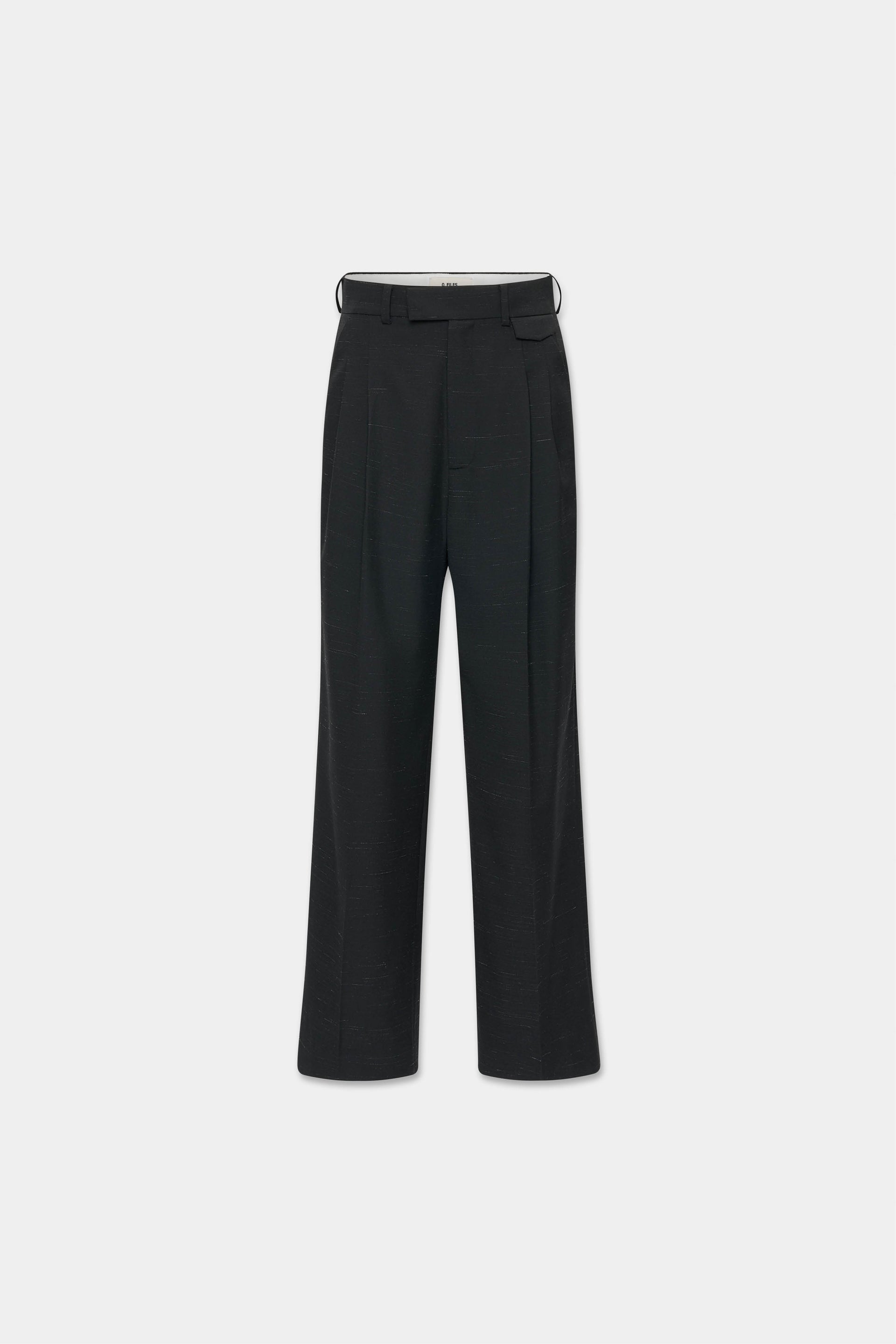 DOUBLE PLEATED TROUSERS in black mélange