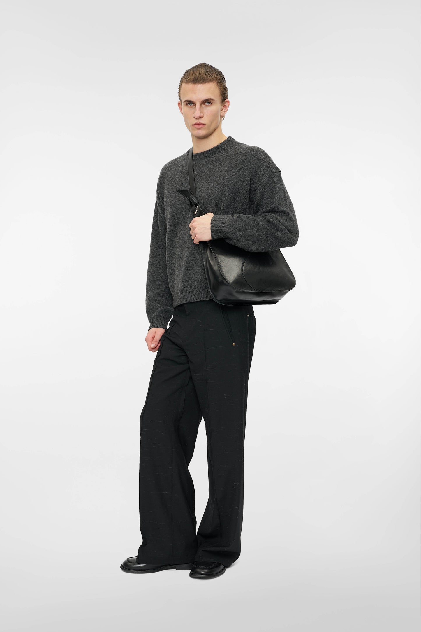 DRAPE KNIT in charcoal mélange